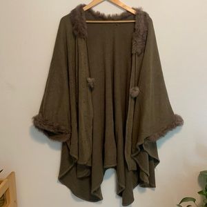 Tan Fur Lined Cape